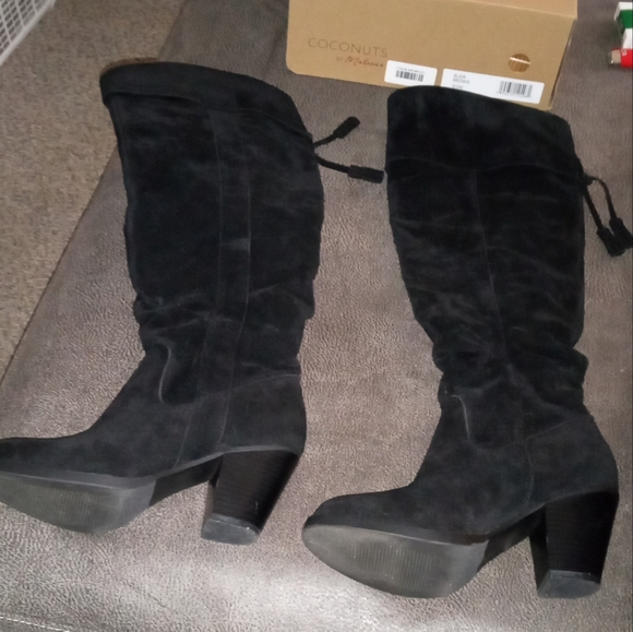 Black Suede Over the Knee Boots Size 6.5 - Picture 6 of 11